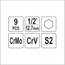 YT-10662 YATO Set biti de impact hexagonali, cu ad..